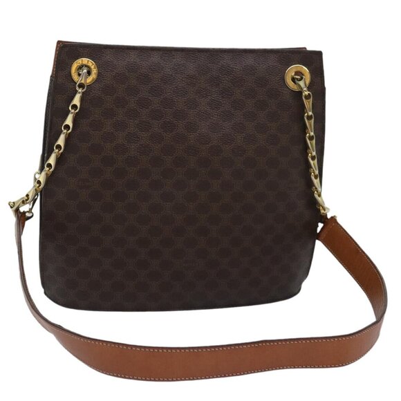 CELINE Macadam Canvas Shoulder Bag PVC Brown Auth ki3871 - Picture 1 of 16